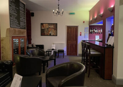 The bar at The Thyme and Plaice modern English Restaurant Coppull Chorley Bolton Lancashire