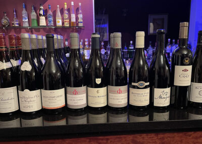 The wine selection at The Thyme and Plaice modern English Restaurant Coppull Chorley Bolton Lancashire