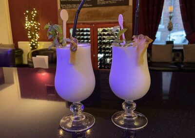 Cocktails at The Thyme and Plaice modern English Restaurant Coppull Chorley Bolton Lancashire